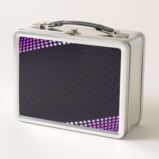 PERSONALIZE - Create Your Own Halftone Edges Metal Lunch Box (Front)