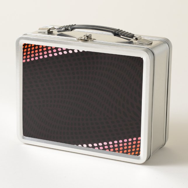 PERSONALIZE - Create Your Own Halftone Edges Metal Lunch Box (Front)