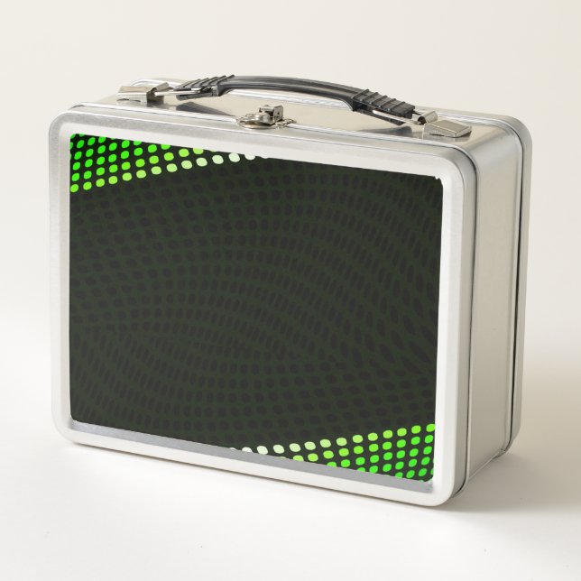 PERSONALIZE - Create Your Own Halftone Edges Metal Lunch Box (Front)