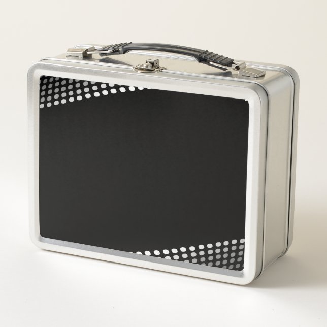 PERSONALIZE - Create Your Own Halftone Edges Metal Lunch Box (Front)