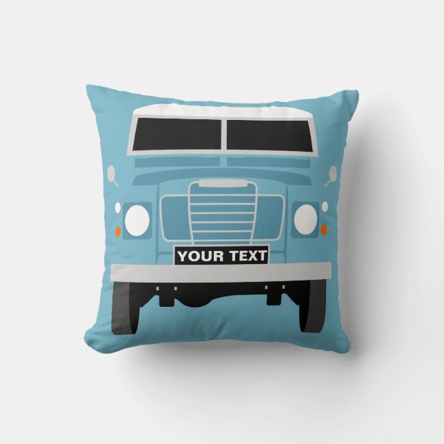 Personalize custom blue Land Rover Series 3 Cushio Cushion (Front)