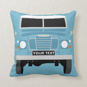 Personalize custom blue Land Rover Series 3 Cushion