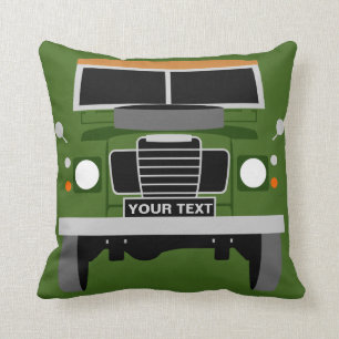 Personalize custom olive green Land Rover Series 3 Cushion