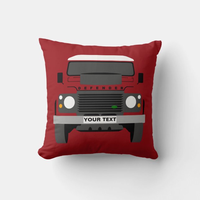 Personalize custom Red Land Rover Cushion (Front)