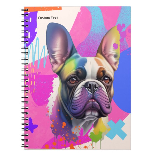 PERSONALIZE: Cute French Bull Dog Notebook (Front)