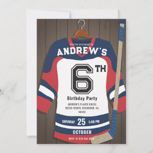 Personalize Digital Hockey Birthday Party Invitation