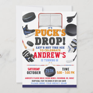 Personalize Digital Hockey Birthday Party Invitation