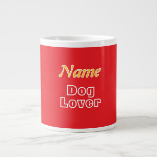 Personalize Dog Lover Pet Vet Owner Red    Large Coffee Mug