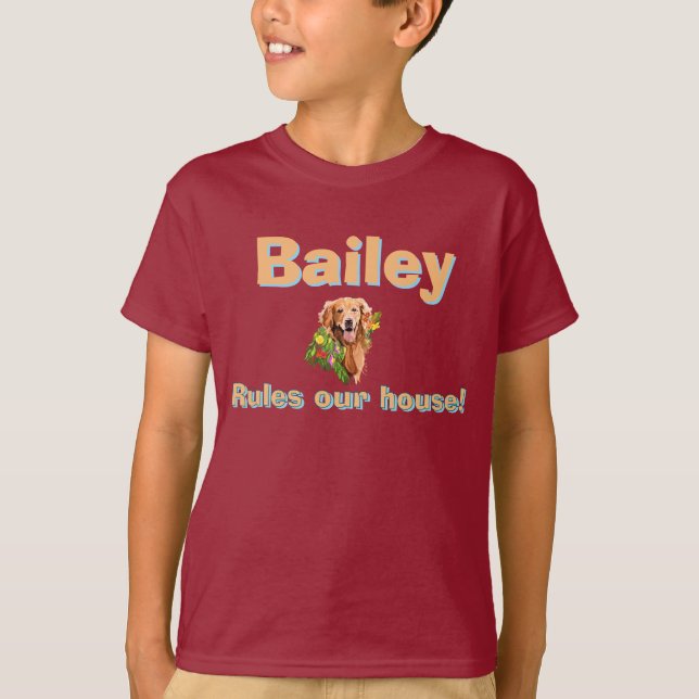 Personalize Dog’s Name and Photo  T-Shirt (Front)