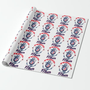 Personalize Dog Tag Proud U.S. Coast Guard Mom Wrapping Paper