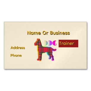 Personalize Dog Trainer Beige Magnetic Business Card