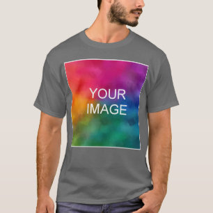 Personalize Elegant Dark Grey Add Image Logo T-Shirt