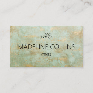 Personalize Elegant modern gold and green mottled Business Card
