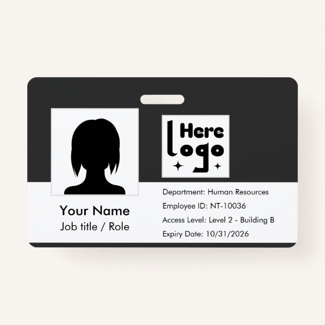 Personalize employee ID card with photo & QR code ID Badge (Front)