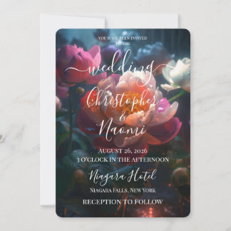 PERSONALIZE: Enchanted Forest Colourful Flowers Invitation