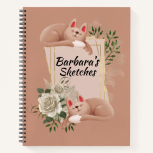 Personalize Feline Sketch Notebook