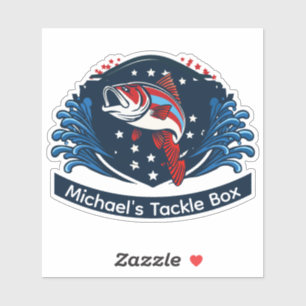 Personalize fishing gear with this patriotic bass 