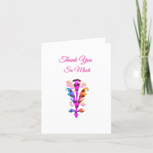 Personalize Floral Flourish Wedding Thank You Card
