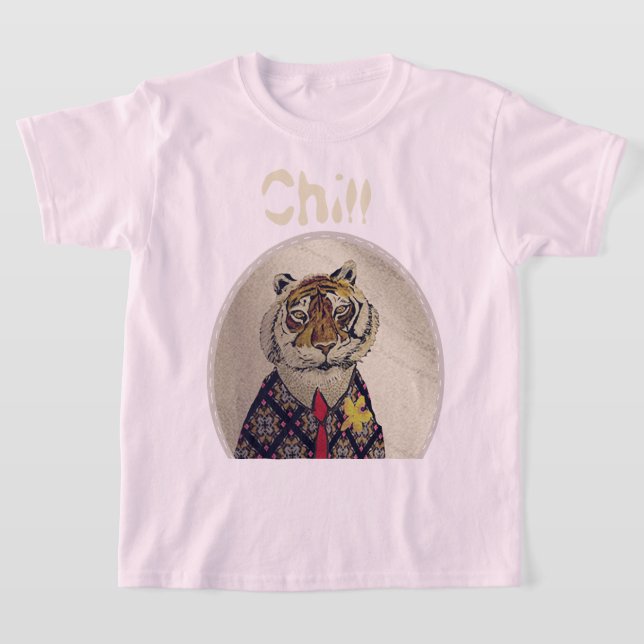 Personalize Fun Chill Tiger  T-Shirt (Laydown)