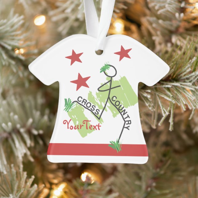 PERSONALIZE Funny Cross Country Grass Runner Stars Ornament (Tree)