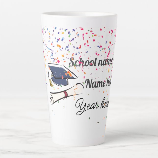Personalize Graduation Balloon Latte Mug (Front)
