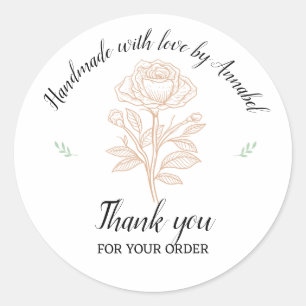 Personalize "Handmade with Love"  Classic Round Sticker
