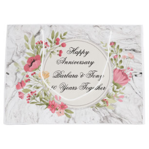 Personalize Happy Anniversary Large Gift Bag