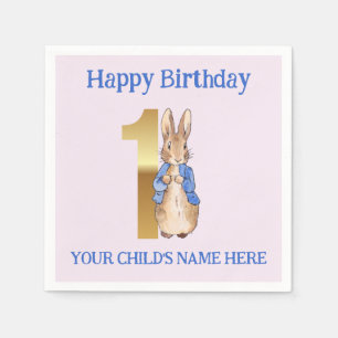 Personalize Happy birthday Name Peter the Rabbit Napkin