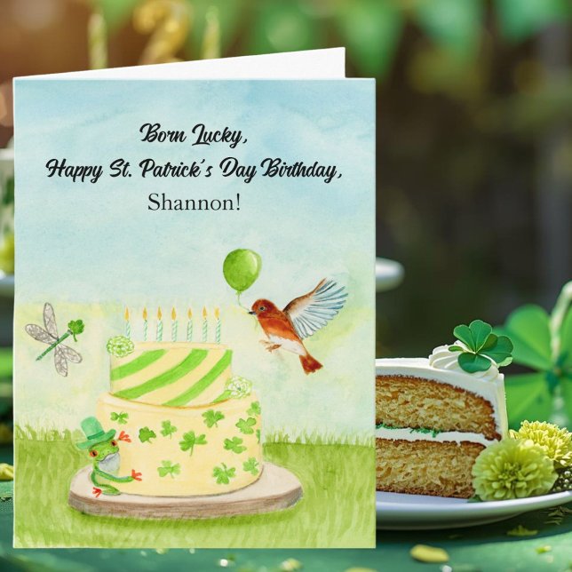 Personalize Happy St Patricks Day Birthday Card (Creator Uploaded)