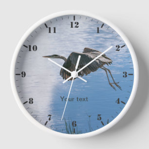 Personalize Heron in flight Clock