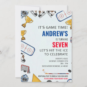Personalize Hockey Sports  Birthday Party  Invitation