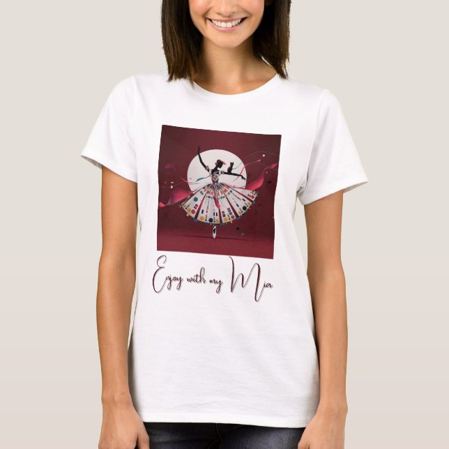 personalize image & Text woman t-shirt  (Front)