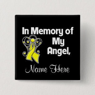 Personalize In Memory of My Angel Bladder Cancer 15 Cm Square Badge