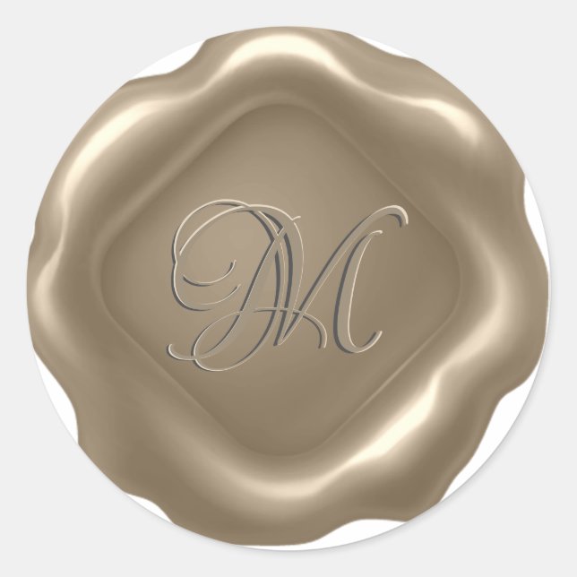 *~* PERSONALIZE Initial Monogram Gold Wax Seal (Front)