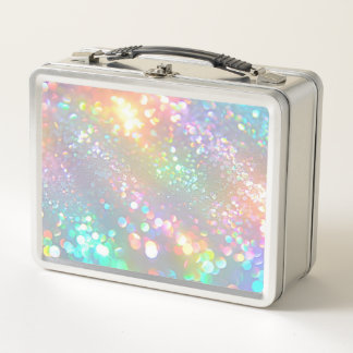 PERSONALIZE - Iridescent Glitter Metal Lunch Box