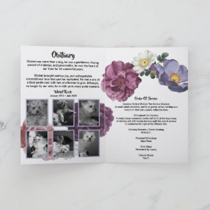 Personalize It! Floral Photo Pet Memorial Programme
