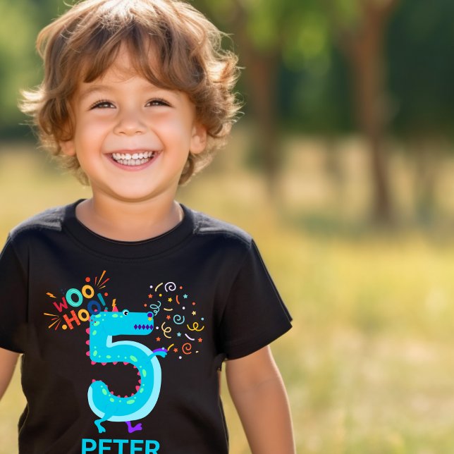 PERSONALIZE IT! Woohoo Monster 5th Birthday  Toddler T-Shirt (Creator Uploaded)