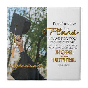 Personalize Jeremiah 29:11 Grad Cap Scripture Tile