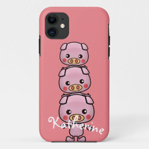 Personalize Kawaii Pigs Cartoon Case-Mate iPhone Case