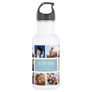 Personalize Kid Child Name Instagram Photo Collage 532 Ml Water Bottle