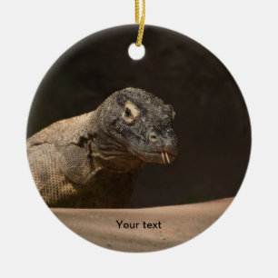 Personalize Komodo Monitor Dragon photography Ceramic Tree Decoration