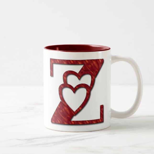 PERSONALIZE LETTER (Z) NAME Two-Tone COFFEE MUG (Right)