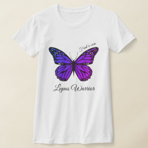 Personalize Lupus Support Pretty Purple Butterfly T-Shirt