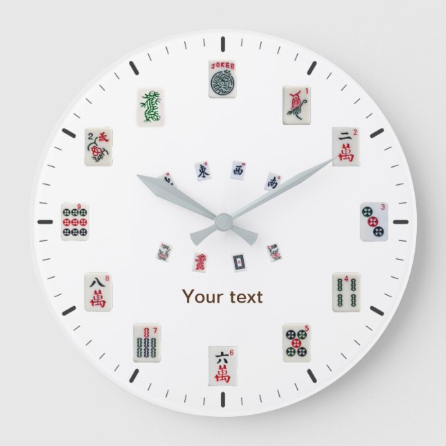 Personalize MahJongg tiles design with dials       Large Clock (Front)