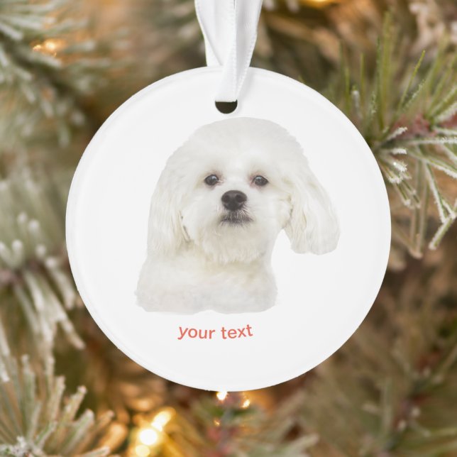 Personalize Maltese Puppy Ornament (Tree)