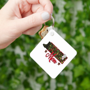 Personalize Marine Mom with Dog Tag Key Ring