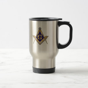 PERSONALIZE MASONIC SQUARE AND COMPASS TRAVEL MUG