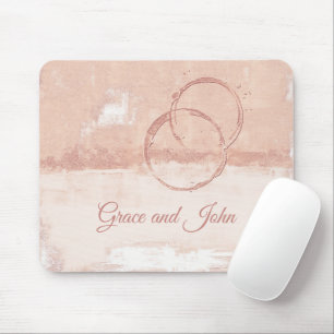 Personalize Modern Art Style Soft Pink Peach Mouse Pad