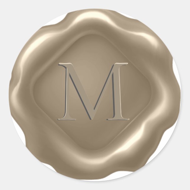 *~* PERSONALIZE Monogram Initial Gold Wax Seal (Front)