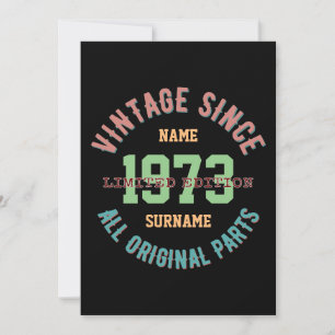 PERSONALIZE NAME BIRTHDAY YEAR VINTAGE GIFTS INVITATION